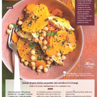 Salade pois chiche poulet carottes