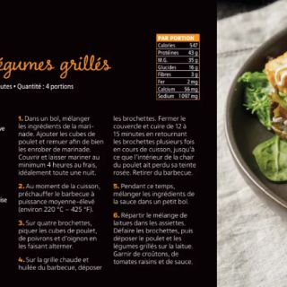Salade poulet légumes grillés