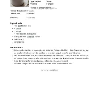 Soupe Potiron, Carotte & Orange