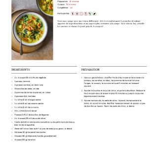 Soupe aux légumes, citron et tahini
