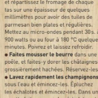 Soupe champignons tuile parmesan chataig...