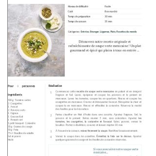 Soupe légume vert mexicaine