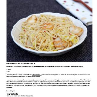 Spaghettis aux poireaux et noix de Saint...