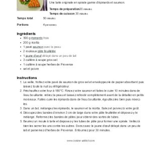 Spirale feuilletée Saumon, Epinards & R...