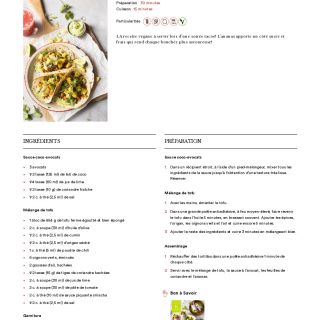 Tacos de tofu à l’ananas, sauce coco-...