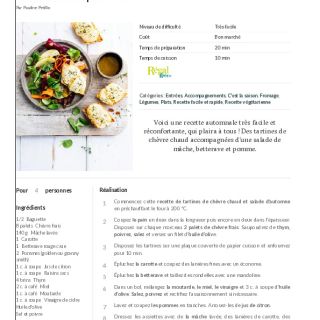 Tartine de chèvre chaud salade