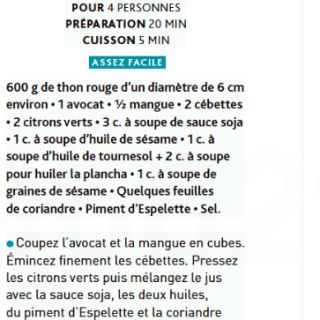 Thon vinaigrette mangue