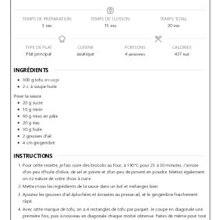 Tofu Atsuage sauce miso ail gingembre