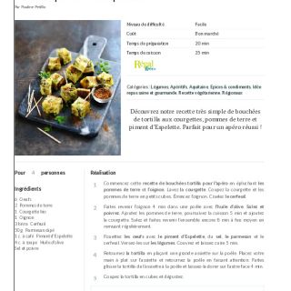 Tortilla apéro courgette pdt