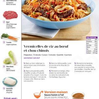 Vermicelles de riz boeuf et chou