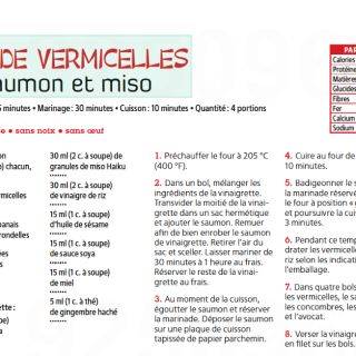 Vermicelles saumon et miso