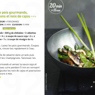 Wok pois gourmand champignons cajou