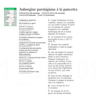 aubergine parmigiana pancetta