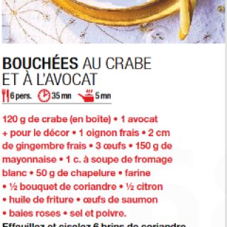bouchée crabe avocat