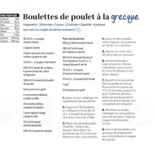 boulette de poulet à la grecque