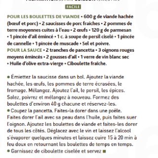 boulettes poélées pancetta