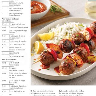 brochette boulettes sauce pêche