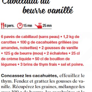 cabillaud beurre vanillé