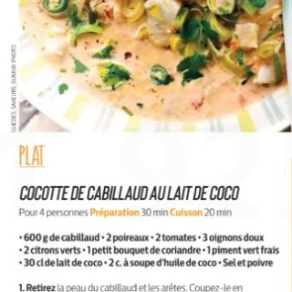 cocotte cabillaud lait coco