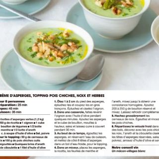 crème asperge pois chiche