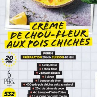 crème choux fleur pois chiche