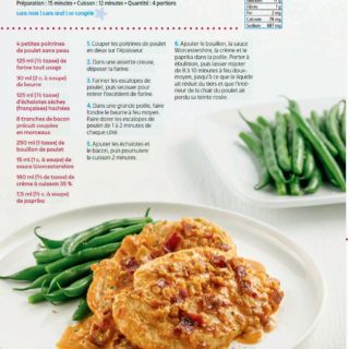 escalope poulet sauce crème et bacon