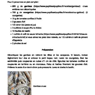 gambas aux courgettes