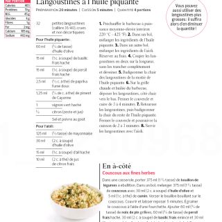 langoustine huile piquante