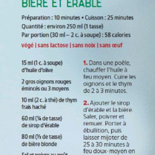 oignons caramélisés érable