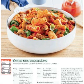 one pot pasta saucisse