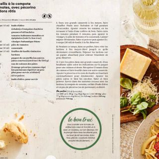 pâtes compote de tomates et lardon