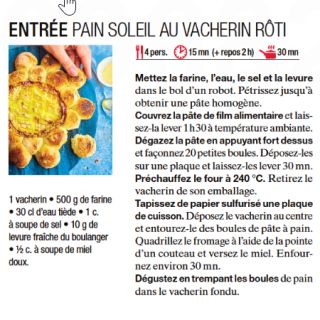 pain soleil au vacherin