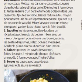 pavé de saumon, crémeux céléri carot...