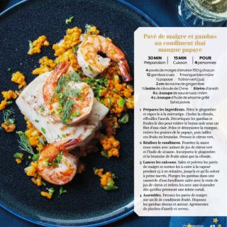 pavé poisson gambas sauce mangue