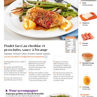 poulet farci cheddar proscuitto sauce or...