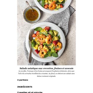 salade asiatique fraises crevette avocat