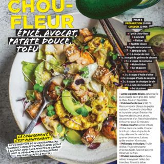 salade chou fleur avocat patate douce