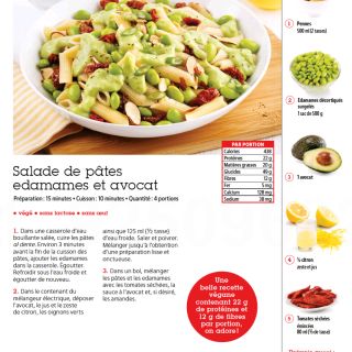 salade pâtes edamame avocat
