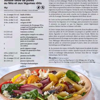 salade pâtes feta légumes