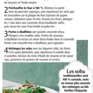 salade soba asperge sauce sésame piment