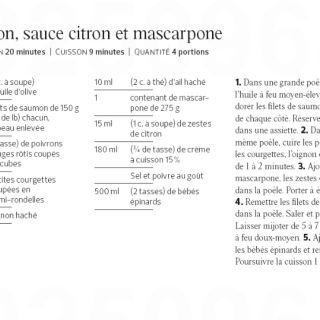 saumon sauce citron mascarpone