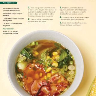 soupe bok choy et mais