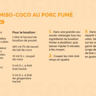 soupe miso coco porc fumé