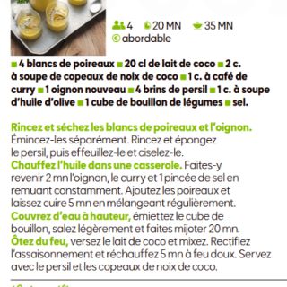 soupe poireaux exotique