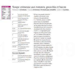 soupe tomate gnocchis bacon