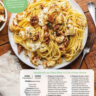 spaghetti choux fleur crème citron