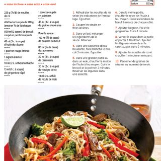 steack sauté brocolis et nouilles