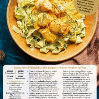 tagliatelle st jacques épinards safran