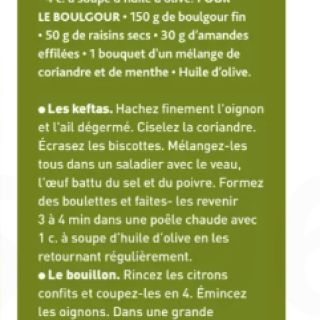 tajine kefta citron boulghour amandes
