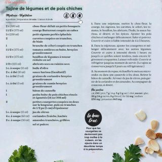 tajine légumes pois chiche